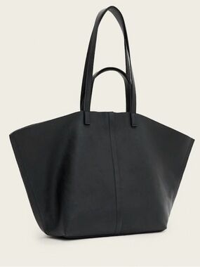 All Saints PHOENIX SPACIOUS LEATHER TOTE BAG Black Leather Tote Bag NWT